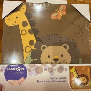 Babies R Us by design Light Up Wall Art Safari 12”x12”